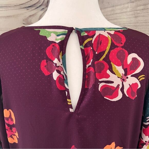 Loft Purple Floral Long Sleeve Shift Dress - Picture 7 of 10